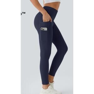 NWT Halara Softly Zero High-Waisted Leggings Navy Size Small – 7/8 Length